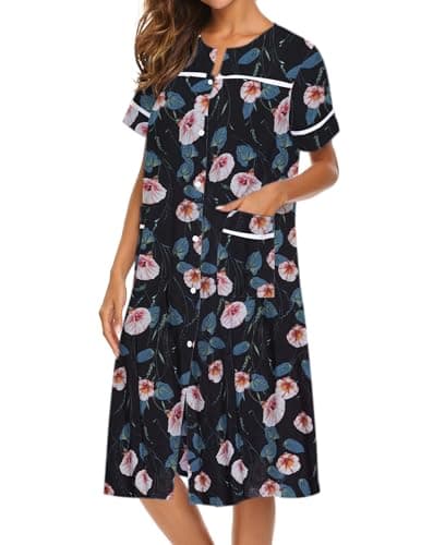 Ekouaer Women's Button Down House Dress with Pockets