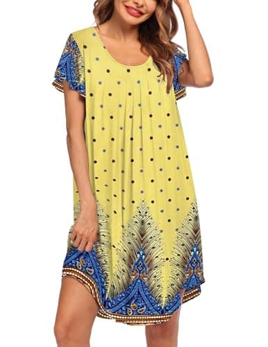 Ekouaer Soft Sleepwear Nightgown for Women
| Ekouaer Pleated Sleep Shirt S-3XL
| Ekouaer Short Sleeve Sleep Dress for Women S-3XL