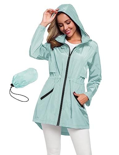 Avoogue Women's Long Waterproof Raincoat