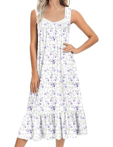 Soft Victoria-style Long-Sleeve Nightgown for Women S-XXXL