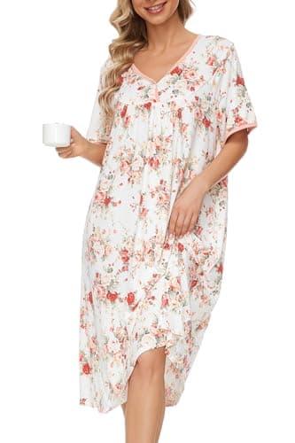 Soft Cotton Nightgowns for Women with Pockets
