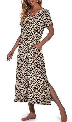 Women's Long Nightgown with Pockets