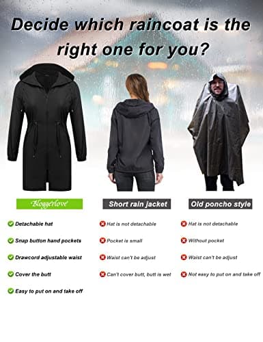 IN'VOLAND Plus Size Women's Lightweight Hooded Raincoat with Pockets