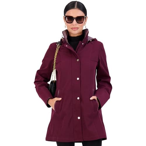 Jones NY Women's Waterproof Spring Rain Jacket with Hood