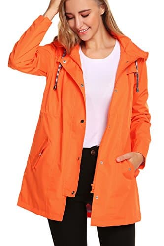 ZHENWEI Women's Lightweight Hooded Waterproof Outdoor Rain Jacket S-XXL