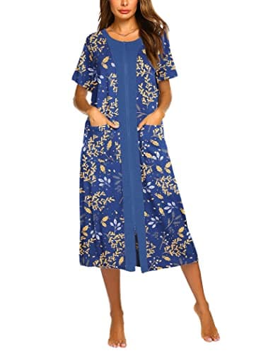Ekouaer Women's Zipper Front Housedress