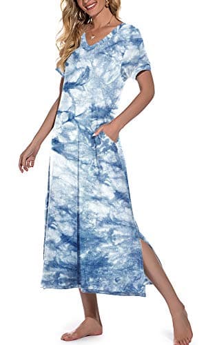 Women's Long Nightgown with Pockets