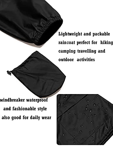 Avoogue Plus Size Waterproof Hooded Raincoat for Women