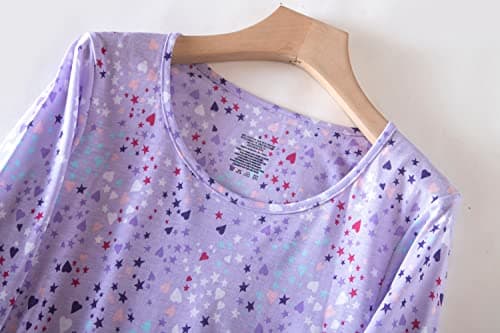 Inadays 3 Pack Women's Cotton Nightgowns Long Sleeves Fun Print Sleepwear