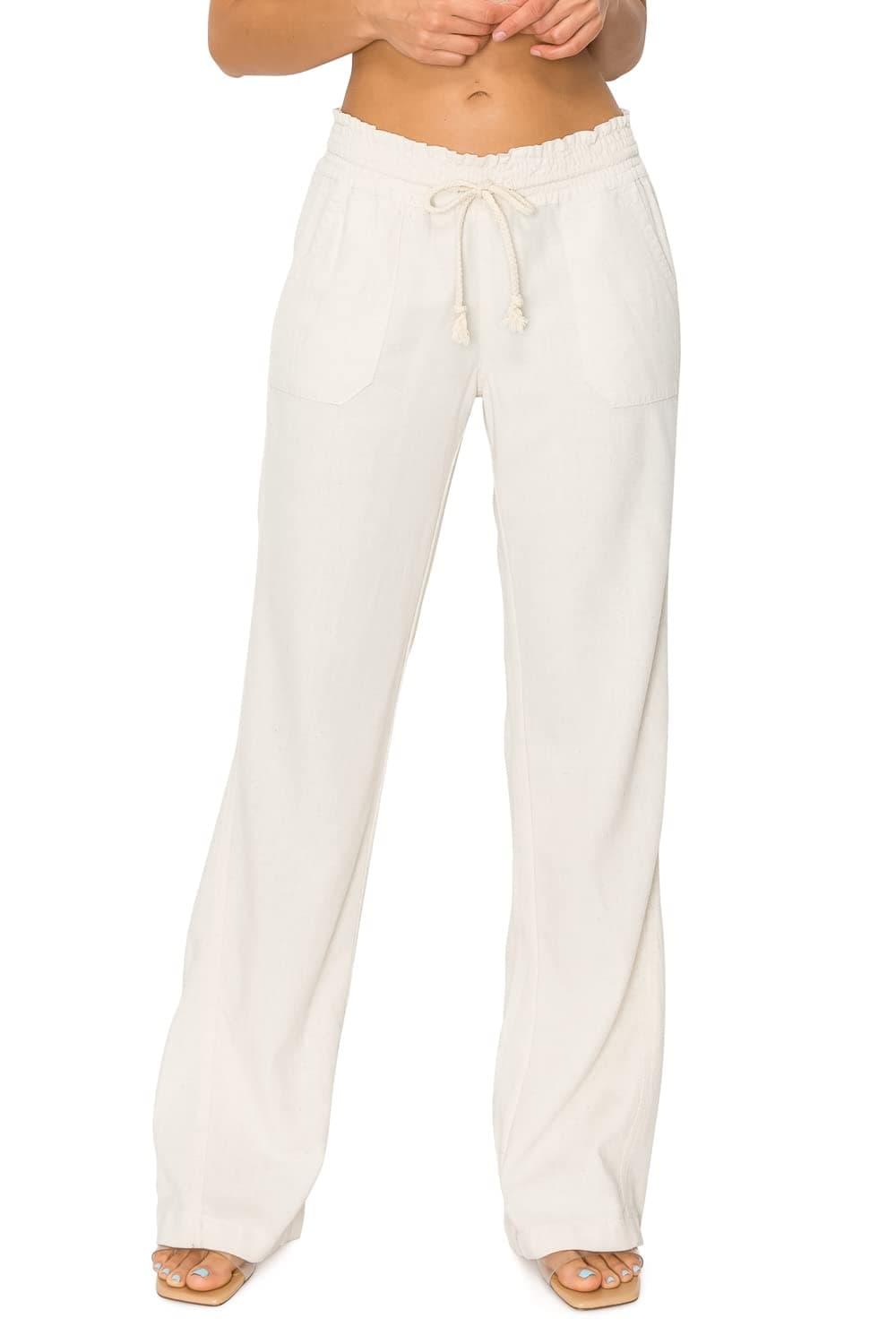 Cali1850 Women's Casual Linen Pants with Drawstring Pockets