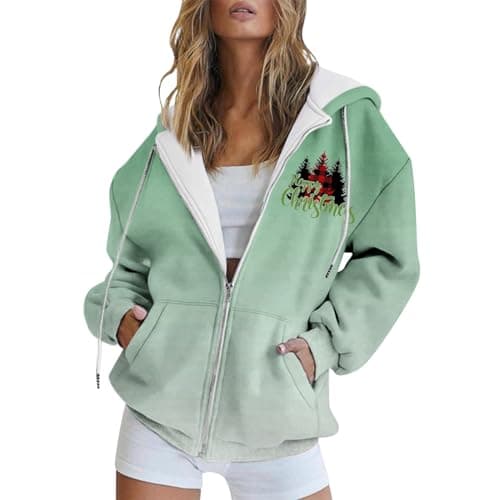 Refined Title: Women's Christmas Letter Print Hooded Coat