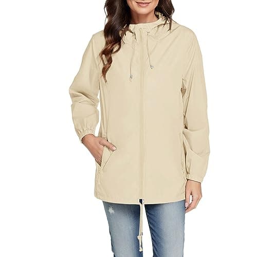 Women's Lightweight Waterproof Hooded Rain Jacket