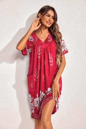 Ekouaer Women's Floral Print Mumu Dress