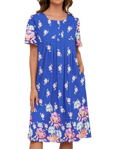 Bloggerlove Hawaiian Muumuu Dress with Pockets for Women
