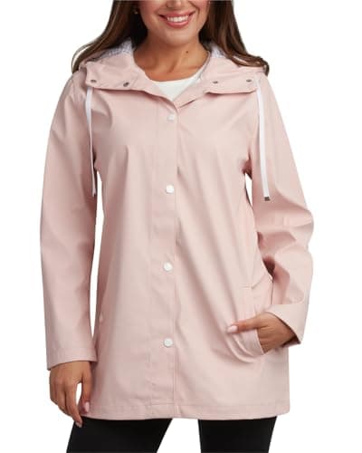 Big Chill Womens Lightweight Waterproof Rain Coat - Hooded Slicker Jacket (S-XL, 1X-3X)