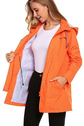 ZHENWEI Women's Lightweight Hooded Waterproof Outdoor Rain Jacket S-XXL