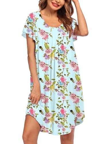 Ekouaer Soft Sleepwear Nightgown for Women
| Ekouaer Pleated Sleep Shirt S-3XL
| Ekouaer Short Sleeve Sleep Dress for Women S-3XL