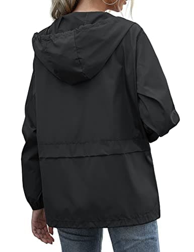 JMinger Women's Lightweight Waterproof Windbreaker Raincoat with Pockets S-XXL