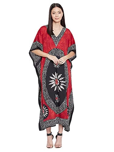 Oussum Plus Size Long Maxi Polyester Kaftan Gown for Casual Beach Party