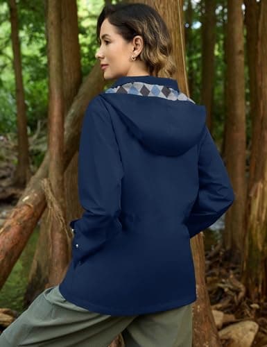 Avoogue Women's Lightweight Hooded Waterproof Raincoat for Hiking and Travel