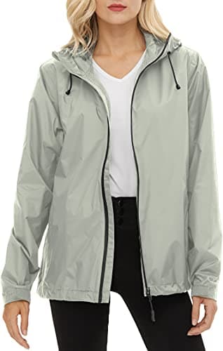 LeSies Women's Lightweight Waterproof Rain Jacket with Hood