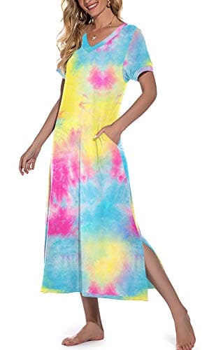Women's Long Nightgown with Pockets