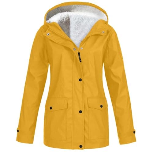 xoxingysm Women's Waterproof Hooded Rain Jacket for Outdoor Hiking