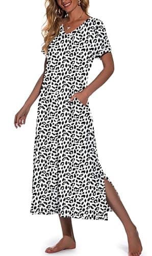 Women's Long Nightgown with Pockets