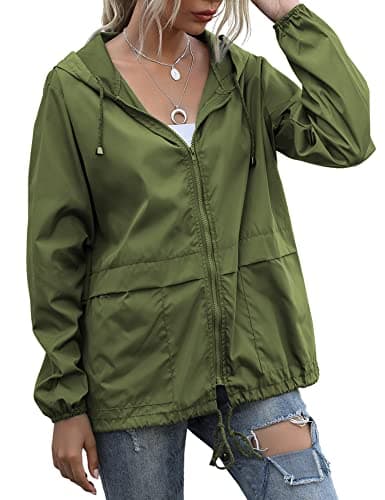 JMinger Women's Lightweight Waterproof Windbreaker Raincoat with Pockets S-XXL