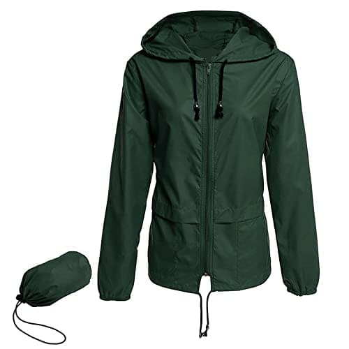 American Trends Women's Plus Size Packable Hooded Raincoat Jacket