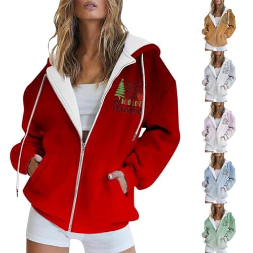 Refined Title: Women's Christmas Letter Print Hooded Coat