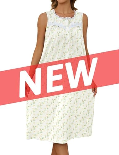 Bloggerlove Women's Sleeveless Nightgown with Pockets and Button Down Design