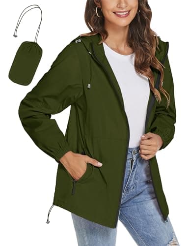 TCOT Women's Lightweight Waterproof Windbreaker Rain Jacket