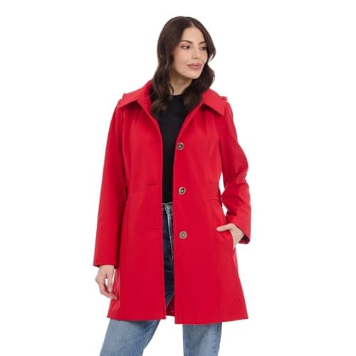 Michael Kors Women's Single Breasted Raincoat with Hood