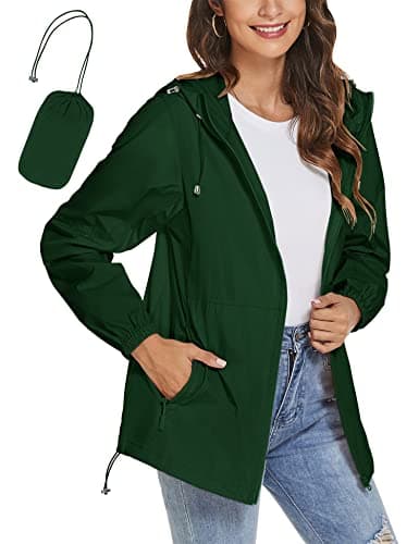 TCOT Women's Lightweight Waterproof Windbreaker Rain Jacket