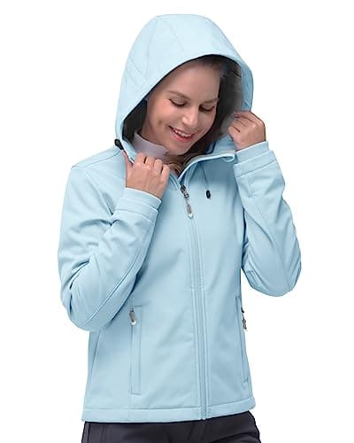 Womens Softshell Fleece Lined Windproof Jacket 33000FT Outdoor Hiking