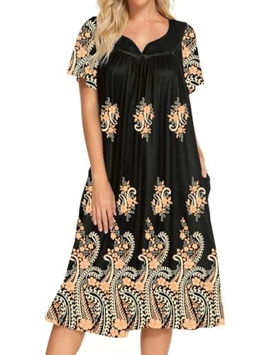 Bloggerlove House Dresses for Women Short Sleeve with Pockets Patio Dress S-XXL  
Bloggerlove House Dresses for Women Mumu Duster Short Sleeve Patio Dress S-XXL  
Bloggerlove House Dresses for Women Short Sleeve with Pockets S-XXL