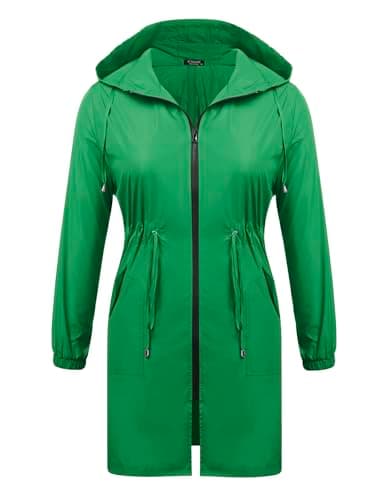 IN'VOLAND Plus Size Women's Lightweight Hooded Raincoat with Pockets