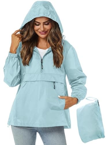 Avoogue Womens Waterproof Hooded Rain Jacket