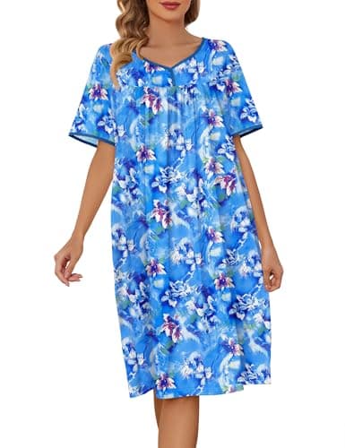 Moo Moos Floral Nightgowns for Women with Pockets