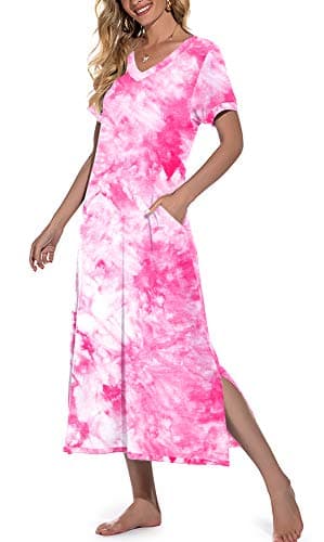 Women's Long Nightgown with Pockets