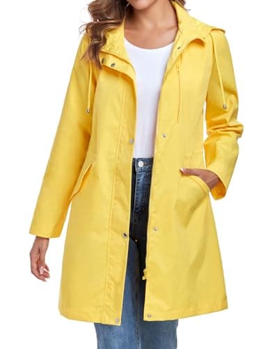 Women's Lightweight Hooded Rain Jacket | Bloggerlove Waterproof Trench Coat