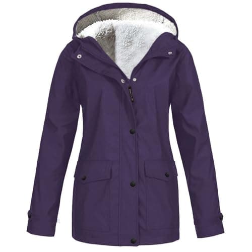 xoxingysm Women's Waterproof Hooded Rain Jacket for Outdoor Hiking