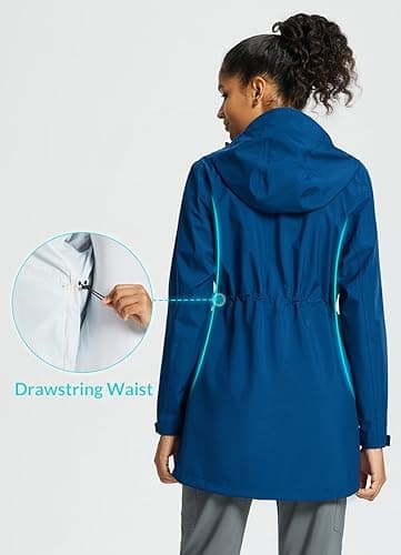 Baleaf Women's Lightweight Waterproof Raincoat with Hood for Travel Outdoor