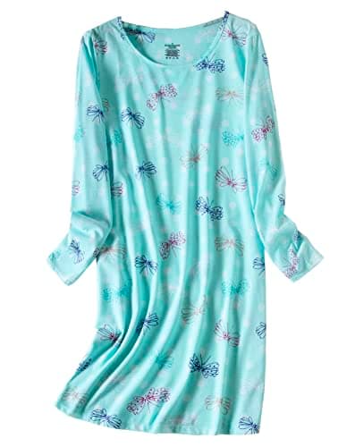Inadays 3 Pack Women's Cotton Nightgowns Long Sleeves Fun Print Sleepwear