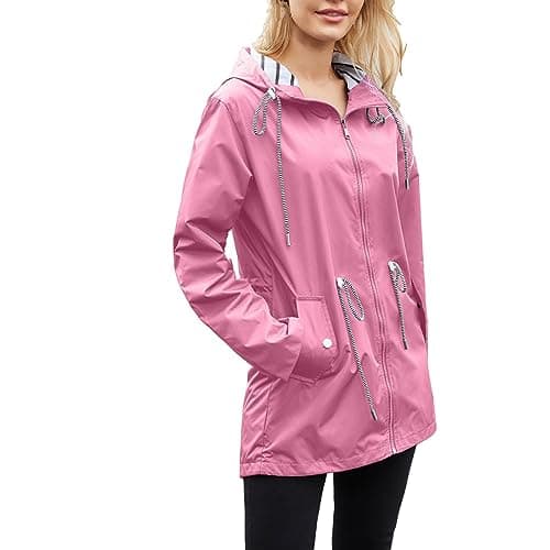 Women's Lightweight Waterproof Hooded Rain Jacket