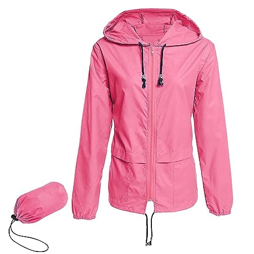 American Trends Women's Plus Size Packable Hooded Raincoat Jacket