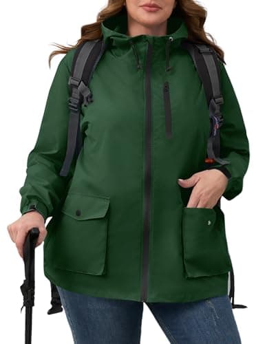 Plus Size Avoogue Womens Rain Jacket with Hood