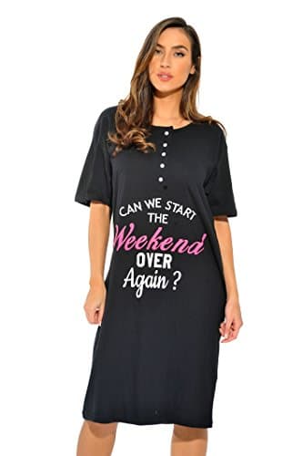 Just Love Oversized Short Sleeve Nightgown with Screen Print for Women