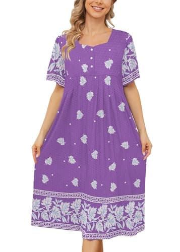 Hawaiian Muumuu House Dress with Pockets for Women